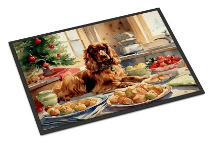 Cocker Spaniel Christmas Cookies Doormat Front Door Mat Indoor Outdoor Rugs for Entryway, Non Slip Washable Low Pile, 18H X 27W -E