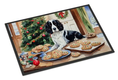 English Springer Spaniel Christmas Cookies Doormat Front Door Mat Indoor Outdoor Rugs for Entryway, Non Slip Washable Low Pile, 18H X 27W -K