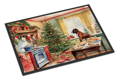 Boxer Christmas Cookies Doormat Front Door Mat Indoor Outdoor Rugs for Entryway, Non Slip Washable Low Pile, 18H X 27W -E