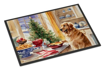 Golden Retriever Christmas Cookies Doormat Front Door Mat Indoor Outdoor Rugs for Entryway, Non Slip Washable Low Pile, 18H X 27W -M