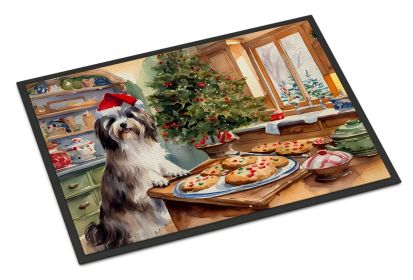 Havanese Christmas Cookies Doormat Front Door Mat Indoor Outdoor Rugs for Entryway, Non Slip Washable Low Pile, 18H X 27W -B
