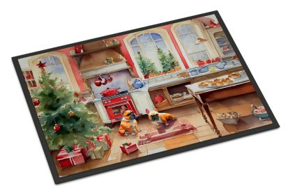French Bulldog Christmas Cookies Doormat Front Door Mat Indoor Outdoor Rugs for Entryway, Non Slip Washable Low Pile, 18H X 27W -B