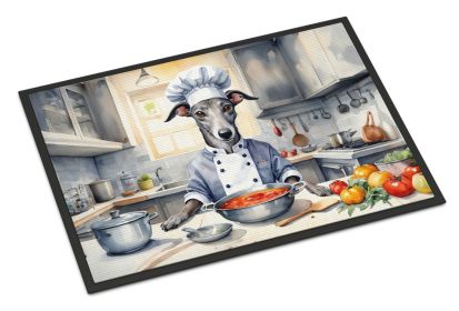 Greyhound The Chef Doormat Front Door Mat Indoor Outdoor Rugs for Entryway, Non Slip Washable Low Pile, 18H X 27W -M