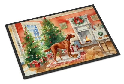Redbone Coonhound Christmas Cookies Doormat Front Door Mat Indoor Outdoor Rugs for Entryway, Non Slip Washable Low Pile, 18H X 27W -E