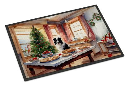 Border Collie Christmas Cookies Doormat Front Door Mat Indoor Outdoor Rugs for Entryway, Non Slip Washable Low Pile, 18H X 27W -G