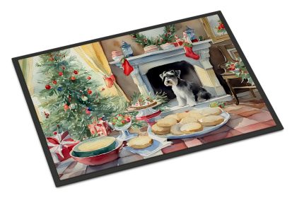 Schnauzer Christmas Cookies Doormat Front Door Mat Indoor Outdoor Rugs for Entryway, Non Slip Washable Low Pile, 18H X 27W -L
