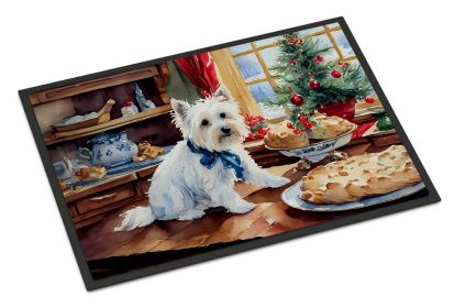 Westie Christmas Cookies Doormat Front Door Mat Indoor Outdoor Rugs for Entryway, Non Slip Washable Low Pile, 18H X 27W -B