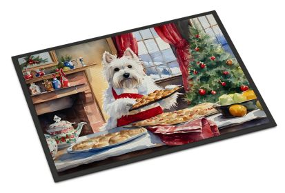 Westie Christmas Cookies Doormat Front Door Mat Indoor Outdoor Rugs for Entryway, Non Slip Washable Low Pile, 18H X 27W -M