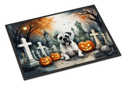Boxer Spooky Halloween Doormat Front Door Mat Indoor Outdoor Rugs for Entryway, Non Slip Washable Low Pile, 24H X 36W -L