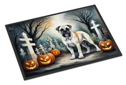 Boxer Spooky Halloween Doormat Front Door Mat Indoor Outdoor Rugs for Entryway, Non Slip Washable Low Pile, 24H X 36W -K