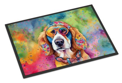 Hippie Dawg Doormat Front Door Mat Indoor Outdoor Rugs for Entryway, Non Slip Washable Low Pile, 24H X 36W -G