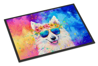 Samoyed Hippie Dawg Doormat Front Door Mat Indoor Outdoor Rugs for Entryway, Non Slip Washable Low Pile, 24H X 36W -I