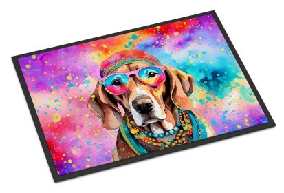 Weimaraner Hippie Dawg Doormat Front Door Mat Indoor Outdoor Rugs for Entryway, Non Slip Washable Low Pile, 24H X 36W -G