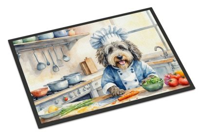 Bergamasco Sheepdog The Chef Doormat Front Door Mat Indoor Outdoor Rugs for Entryway, Non Slip Washable Low Pile, 24H X 36W -I