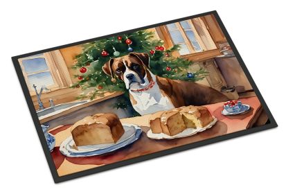 Boxer Christmas Cookies Doormat Front Door Mat Indoor Outdoor Rugs for Entryway, Non Slip Washable Low Pile, 24H X 36W -H