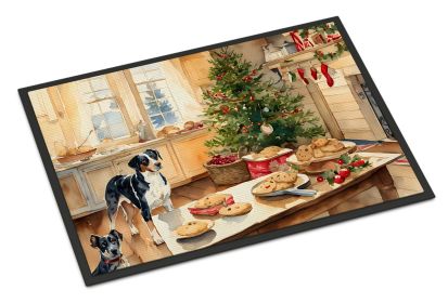 Catahoula Christmas Cookies Doormat Front Door Mat Indoor Outdoor Rugs for Entryway, Non Slip Washable Low Pile, 24H X 36W -K