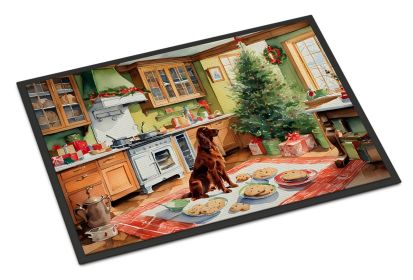 Irish Setter Christmas Cookies Doormat Front Door Mat Indoor Outdoor Rugs for Entryway, Non Slip Washable Low Pile, 24H X 36W -E