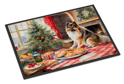 Keeshond Christmas Cookies Doormat Front Door Mat Indoor Outdoor Rugs for Entryway, Non Slip Washable Low Pile, 24H X 36W -L