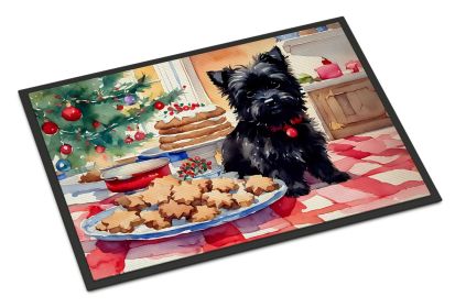 Cairn Terrier Christmas Cookies Doormat Front Door Mat Indoor Outdoor Rugs for Entryway, Non Slip Washable Low Pile, 24H X 36W -H