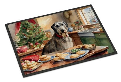 Irish Wolfhound Christmas Cookies Doormat Front Door Mat Indoor Outdoor Rugs for Entryway, Non Slip Washable Low Pile, 24H X 36W -H