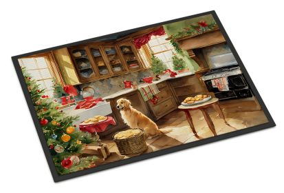 Golden Retriever Christmas Cookies Doormat Front Door Mat Indoor Outdoor Rugs for Entryway, Non Slip Washable Low Pile, 24H X 36W -B
