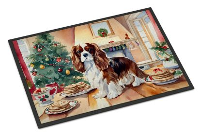 Cavalier Spaniel Christmas Cookies Doormat Front Door Mat Indoor Outdoor Rugs for Entryway, Non Slip Washable Low Pile, 24H X 36W -B