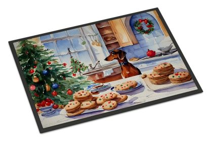 Dachshund Christmas Cookies Doormat Front Door Mat Indoor Outdoor Rugs for Entryway, Non Slip Washable Low Pile, 24H X 36W -H