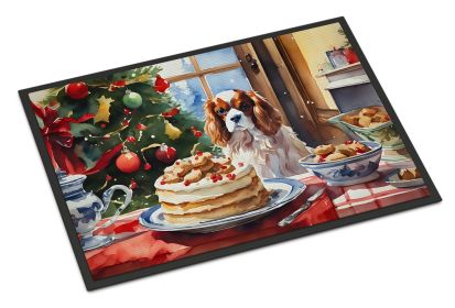 Cavalier Spaniel Christmas Cookies Doormat Front Door Mat Indoor Outdoor Rugs for Entryway, Non Slip Washable Low Pile, 24H X 36W -A