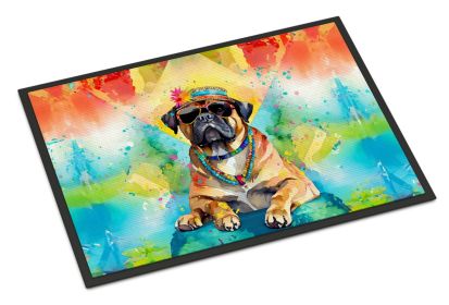Cane Corso Hippie Dawg Doormat Front Door Mat Indoor Outdoor Rugs for Entryway, Non Slip Washable Low Pile, 24H X 36W -F