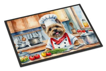 Cairn Terrier The Chef Doormat Front Door Mat Indoor Outdoor Rugs for Entryway, Non Slip Washable Low Pile, 24H X 36W -F