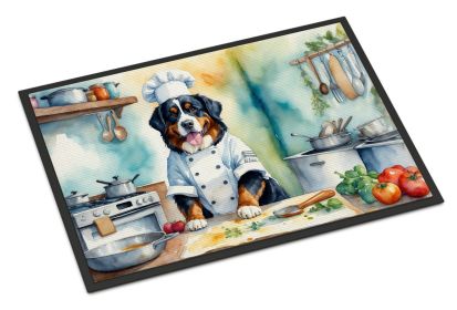 Bernese Mountain Dog The Chef Doormat Front Door Mat Indoor Outdoor Rugs for Entryway, Non Slip Washable Low Pile, 24H X 36W -B