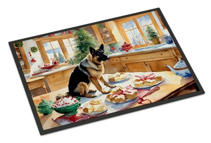 German Shepherd Christmas Cookies Doormat Front Door Mat Indoor Outdoor Rugs for Entryway, Non Slip Washable Low Pile, 24H X 36W -C
