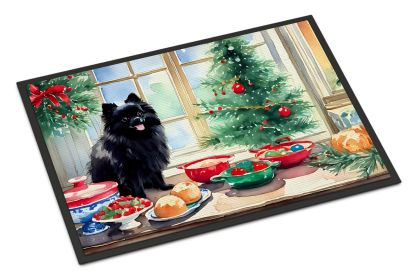 Pomeranian Christmas Cookies Doormat Front Door Mat Indoor Outdoor Rugs for Entryway, Non Slip Washable Low Pile, 24H X 36W -K