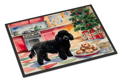 Poodle Christmas Cookies Doormat Front Door Mat Indoor Outdoor Rugs for Entryway, Non Slip Washable Low Pile, 24H X 36W -E