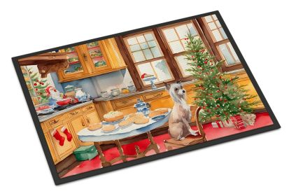 Chinese Crested Christmas Cookies Doormat Front Door Mat Indoor Outdoor Rugs for Entryway, Non Slip Washable Low Pile, 24H X 36W -L