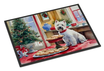 Westie Christmas Cookies Doormat Front Door Mat Indoor Outdoor Rugs for Entryway, Non Slip Washable Low Pile, 24H X 36W -A