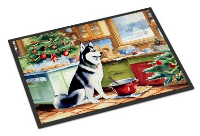 Siberian Husky Christmas Cookies Doormat Front Door Mat Indoor Outdoor Rugs for Entryway, Non Slip Washable Low Pile, 24H X 36W -M