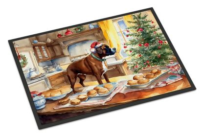 Boxer Christmas Cookies Doormat Front Door Mat Indoor Outdoor Rugs for Entryway, Non Slip Washable Low Pile, 24H X 36W -J