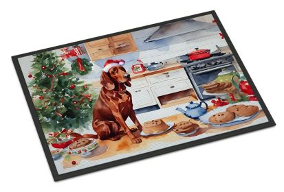 Redbone Coonhound Christmas Cookies Doormat Front Door Mat Indoor Outdoor Rugs for Entryway, Non Slip Washable Low Pile, 24H X 36W -H
