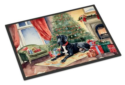 Great Dane Cozy Christmas Doormat Front Door Mat Indoor Outdoor Rugs for Entryway, Non Slip Washable Low Pile, 24H X 36W -M