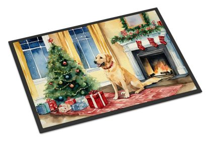 Labrador Retriever Cozy Christmas Doormat Front Door Mat Indoor Outdoor Rugs for Entryway, Non Slip Washable Low Pile, 24H X 36W -C