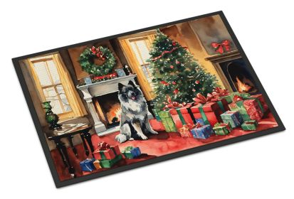 Keeshond Cozy Christmas Doormat Front Door Mat Indoor Outdoor Rugs for Entryway, Non Slip Washable Low Pile, 24H X 36W -C