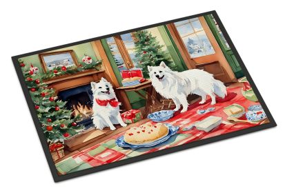 American Eskimo Christmas Cookies Doormat Front Door Mat Indoor Outdoor Rugs for Entryway, Non Slip Washable Low Pile, 24H X 36W -G