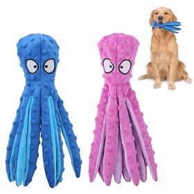 2Pcs Squeaky Dog Toys No Stuffing Crinkle Plush Octopus Dog Teething Toy Interactive Dog Toy Dog Training Toy For Puppy Small Medium Large Dog-I
