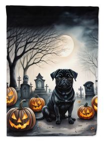 Black Pug Spooky Halloween Garden Flag Mailbox Flag Decorative Yard Flag Banner Outside Patio Artwork Yard Flower Beds Garden