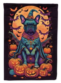 Black French Bulldog Witchy Halloween Garden Flag Mailbox Flag Decorative Yard Flag Banner Outside Patio Artwork Yard Flower Beds Garden