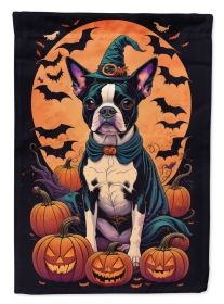 Boston Terrier Witchy Halloween Garden Flag Mailbox Flag Decorative Yard Flag Banner Outside Patio Artwork Yard Flower Beds Garden