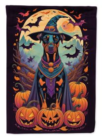 Doberman Pinscher Witchy Halloween Garden Flag Mailbox Flag Decorative Yard Flag Banner Outside Patio Artwork Yard Flower Beds Garden