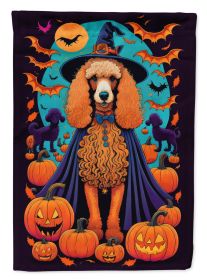 Apricot Standard Poodle Witchy Halloween Garden Flag Mailbox Flag Decorative Yard Flag Banner Outside Patio Artwork Yard Flower Beds Garden
