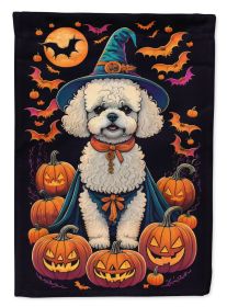 Bichon Frise Witchy Halloween Garden Flag Mailbox Flag Decorative Yard Flag Banner Outside Patio Artwork Yard Flower Beds Garden